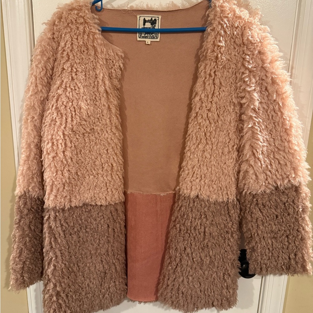 Pink fur coat